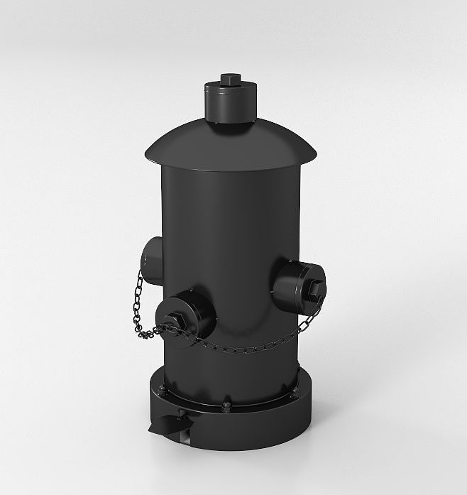 Industrieller Hydranten Form Abfalleimet in Schwarz