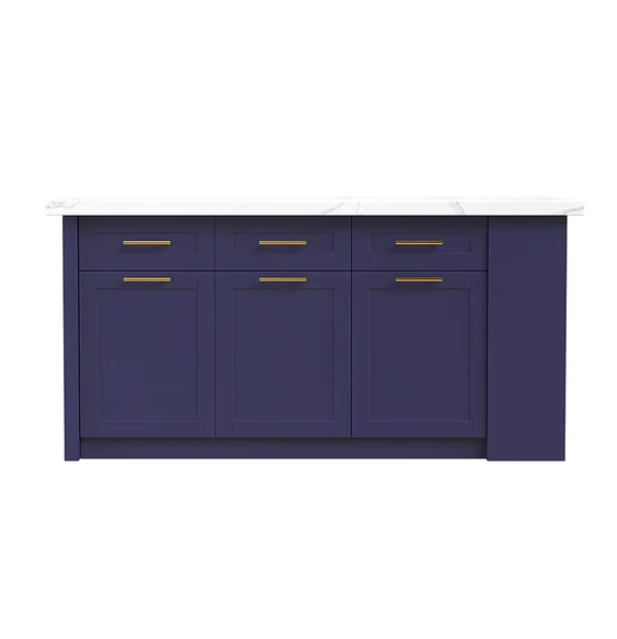 1830mm Large Blue Kitchen Island with Storage Modern Kitchen Cabinet