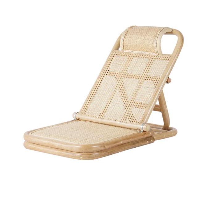 Chaise longue inclinable en rotin et bois moderne en bois naturel
