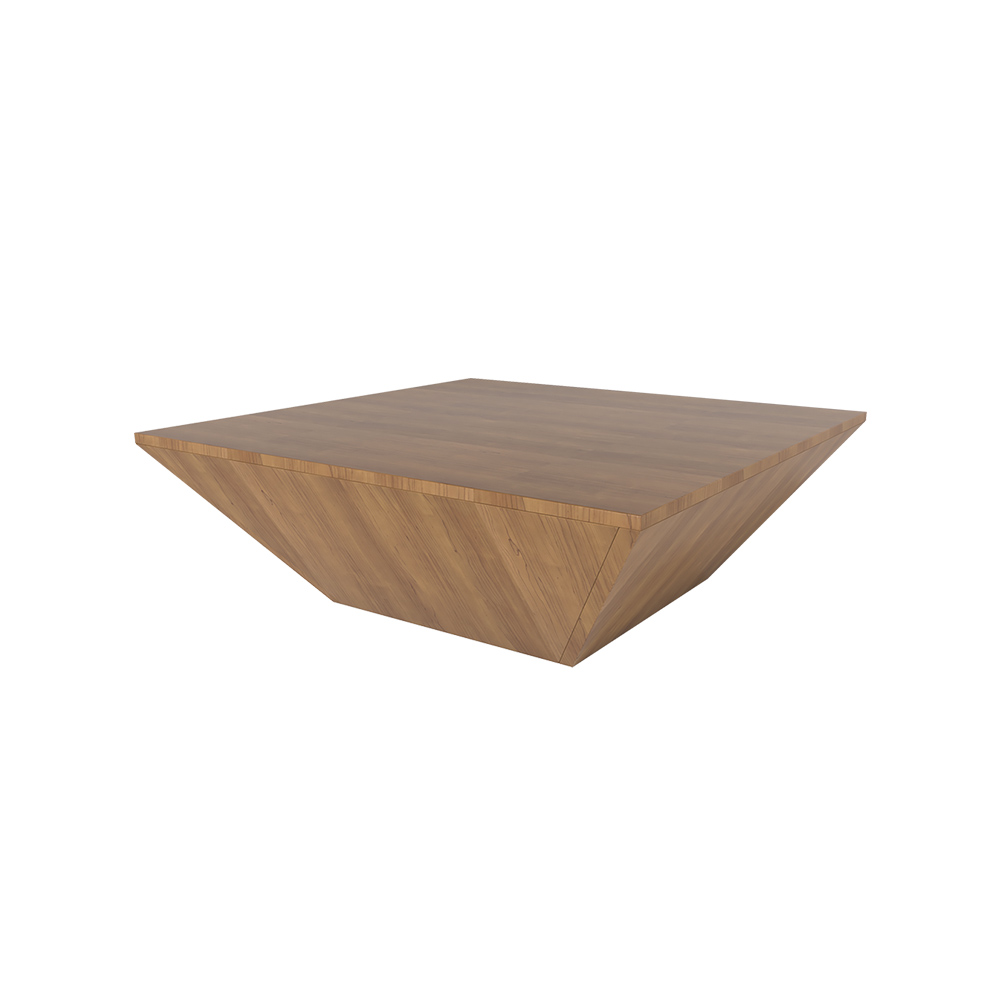 Modern Wood Walnut Coffee Table with Storage Square Coffee Table with 1-Drawer