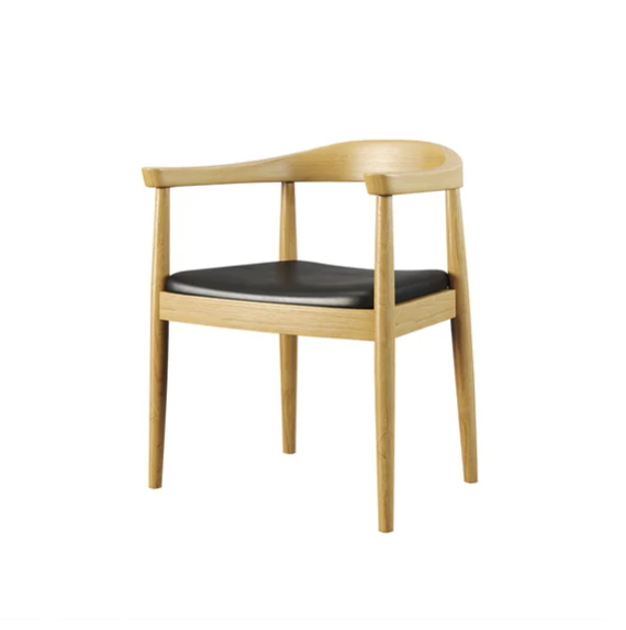 Chaise de bureau en cuir naturel Chaise de bureau à domicile moderne Chaise de direction en bois