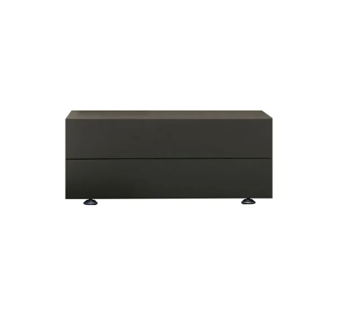 600mm moderner minimalistischer schwarzer Schlafzimmer-Nachttisch mit 2 Schubladen