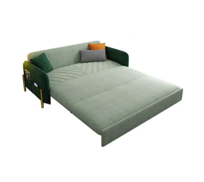 55" Full Sleeper Sofa Green Upholstered Convertible Sofa
