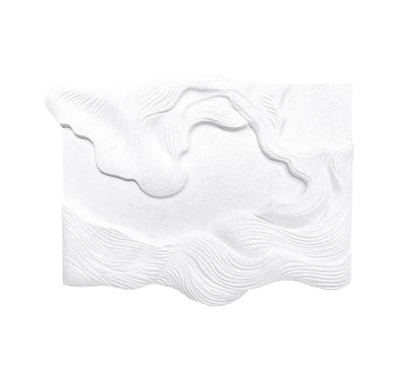 3D White Sea Waves Texture Painting Art Modern Abstract Ocean Wall Decor Living Room