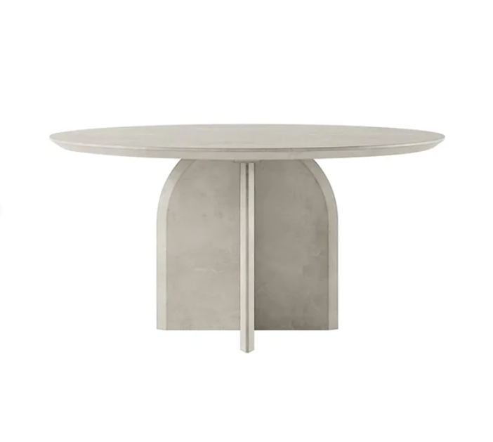 150 cm Grau moderner runder Esstisch Massivholz Tischplatten für 8 Personen